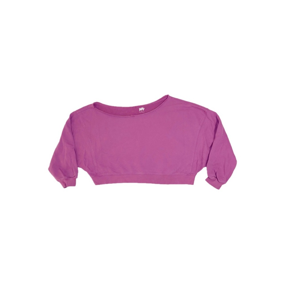 Fabletics Yitty Everyday Off-The-Shoulder Sweatshirt in Grape Juice Purple – XL